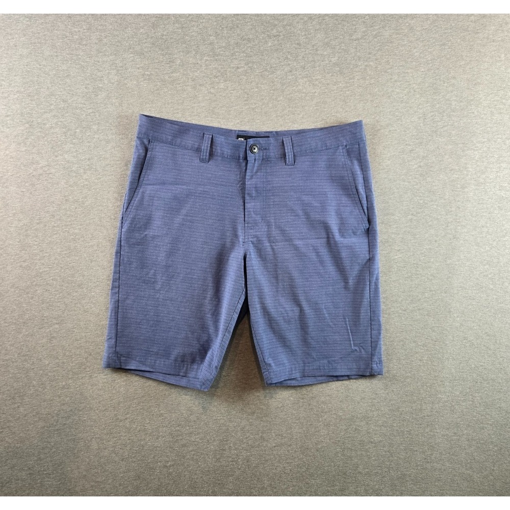 Travis Mathew‎ Prestige Golf Shorts Mens 34 Blue Stripe Performance 10" Inseam